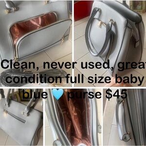 Baby Blue Leather Purse 🩵 Never Used